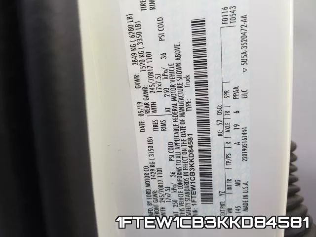 1FTEW1CB3KKD84581 фото 2