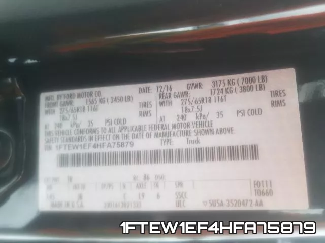 1FTEW1EF4HFA75879 фото 2