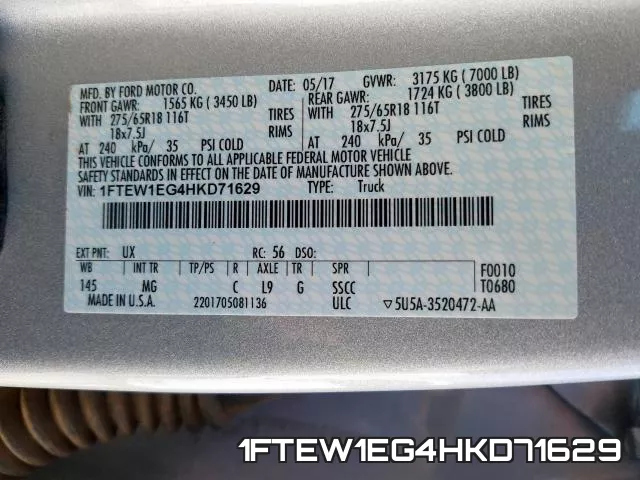1FTEW1EG4HKD71629 фото 2