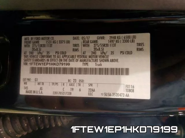 1FTEW1EP1HKD79199 фото 2