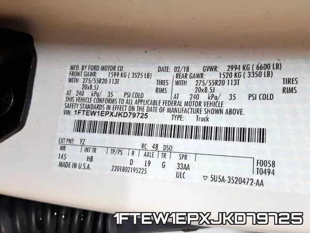 1FTEW1EPXJKD79725 фото 2