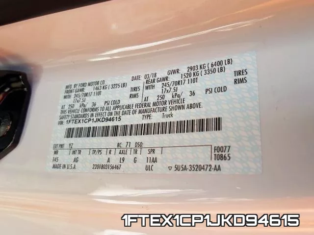 1FTEX1CP1JKD94615 фото 2