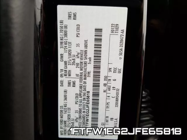 1FTFW1EG2JFE65818 фото 2