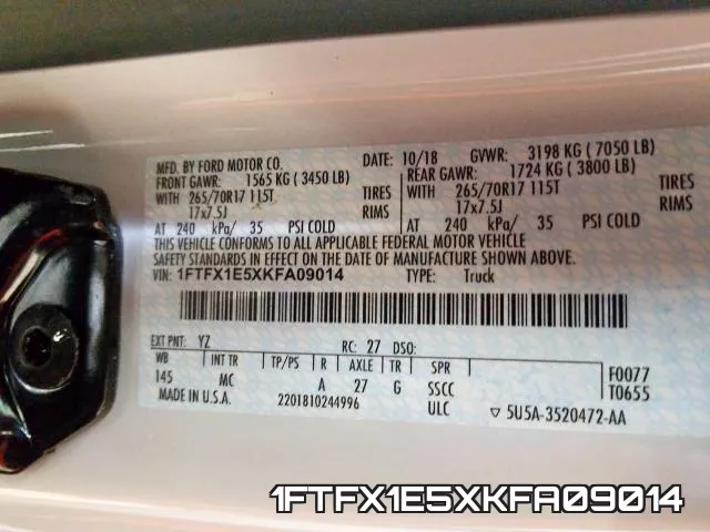 1FTFX1E5XKFA09014 фото 2