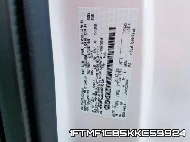 1FTMF1CB5KKC53924 фото 2