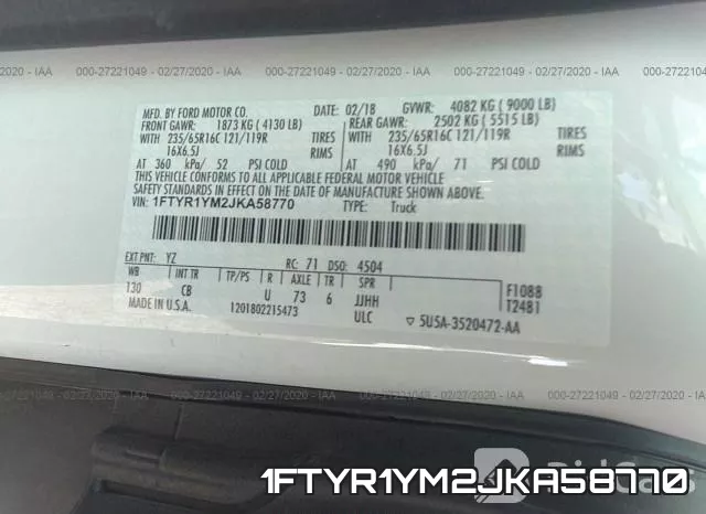 1FTYR1YM2JKA58770 фото 10