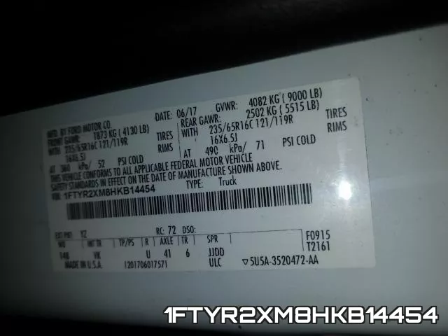 1FTYR2XM8HKB14454 фото 2