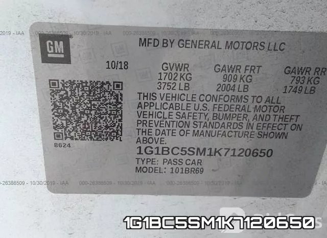 1G1BC5SM1K7120650 фото 10