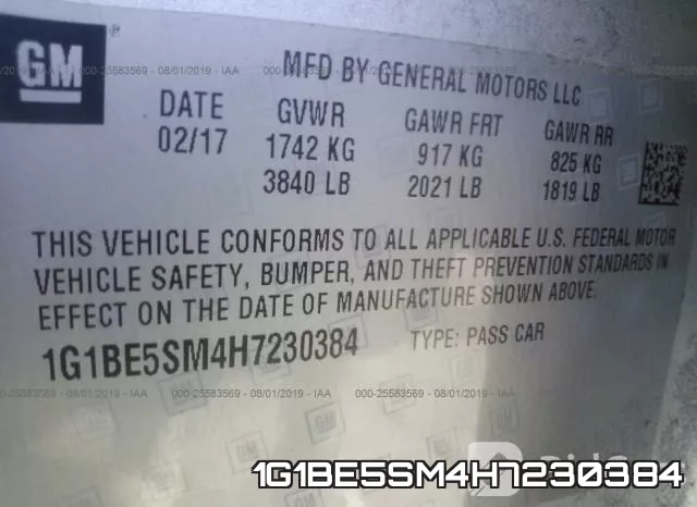 1G1BE5SM4H7230384 фото 10
