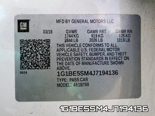 1G1BE5SM4J7194136 фото 2