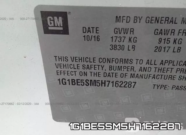 1G1BE5SM5H7162287 фото 10