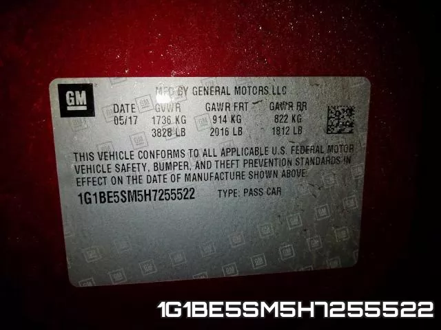 1G1BE5SM5H7255522 фото 2