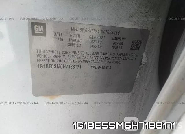 1G1BE5SM6H7188171 фото 10