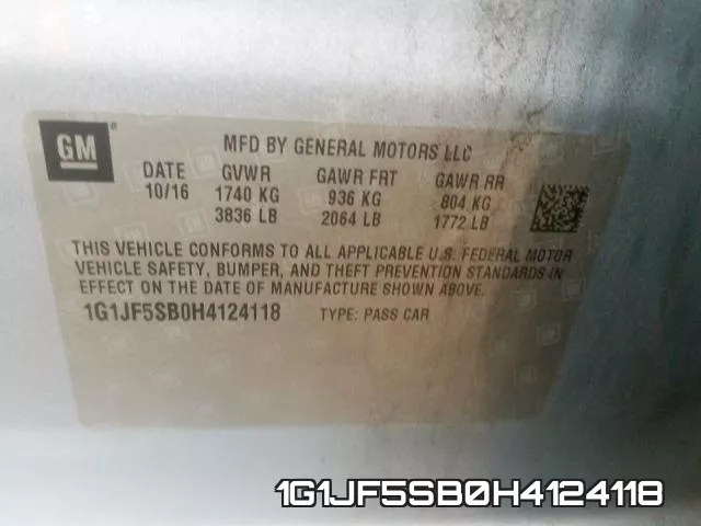 1G1JF5SB0H4124118 фото 2