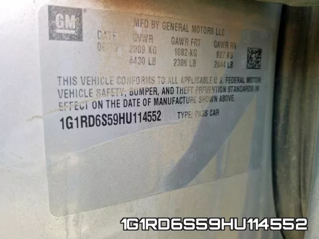 1G1RD6S59HU114552 фото 2