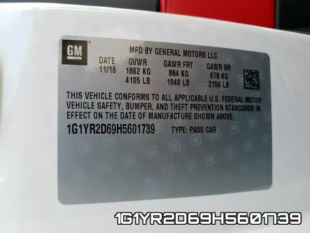 1G1YR2D69H5601739 фото 2