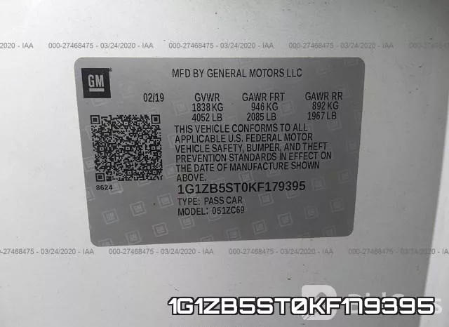 1G1ZB5ST0KF179395 фото 10