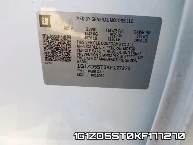 1G1ZD5ST0KF177270 фото 2