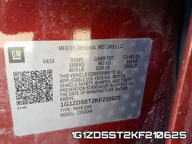 1G1ZD5ST2KF210625 фото 2