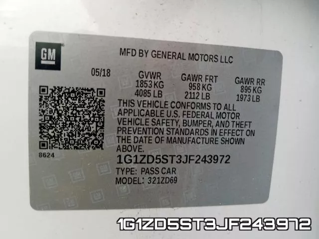 1G1ZD5ST3JF243972 фото 2