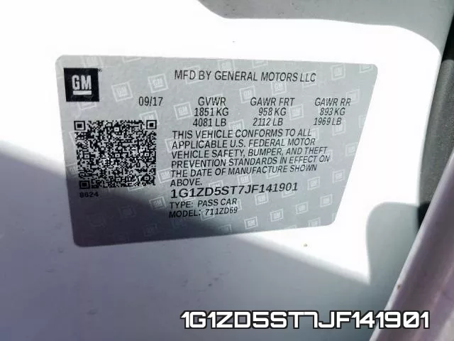 1G1ZD5ST7JF141901 фото 2