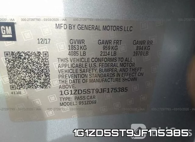 1G1ZD5ST9JF175385 фото 10