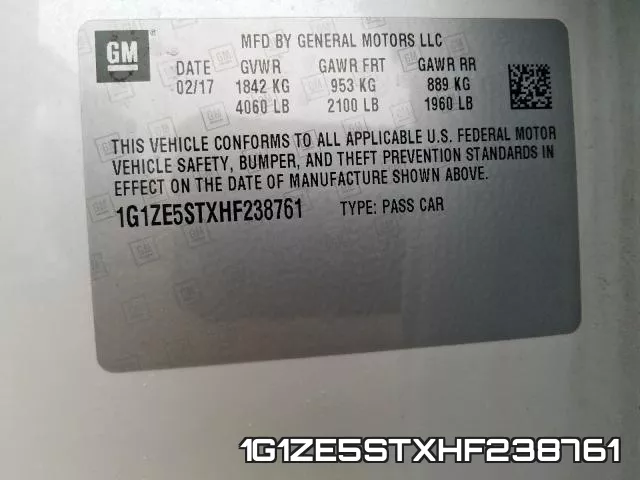 1G1ZE5STXHF238761 фото 2