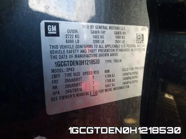 1GCGTDEN0H1218530 фото 2