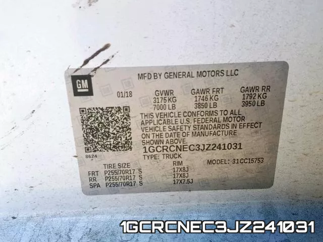 1GCRCNEC3JZ241031 фото 2
