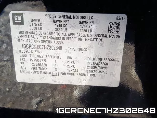 1GCRCNEC7HZ302648 фото 2