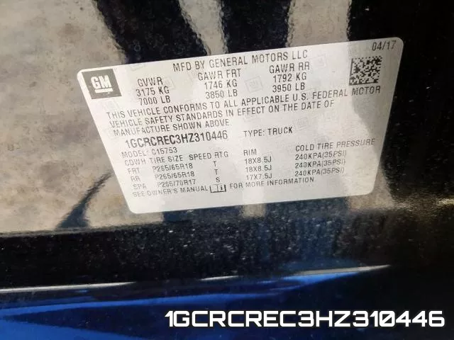 1GCRCREC3HZ310446 фото 2