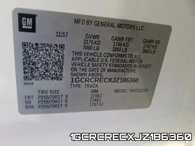 1GCRCRECXJZ186360 фото 2