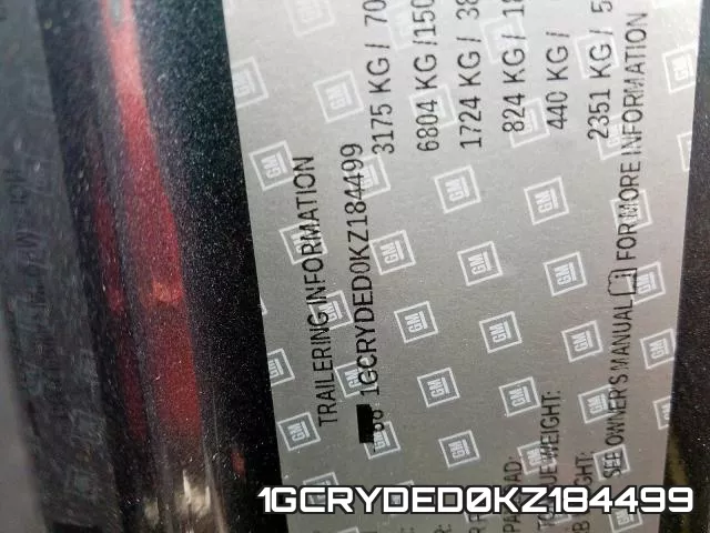 1GCRYDED0KZ184499 фото 2