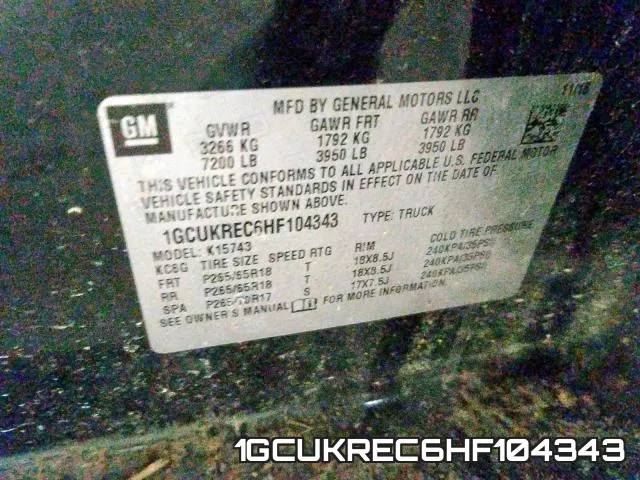 1GCUKREC6HF104343 фото 2