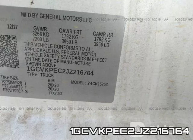 1GCVKPEC2JZ216764 фото 10