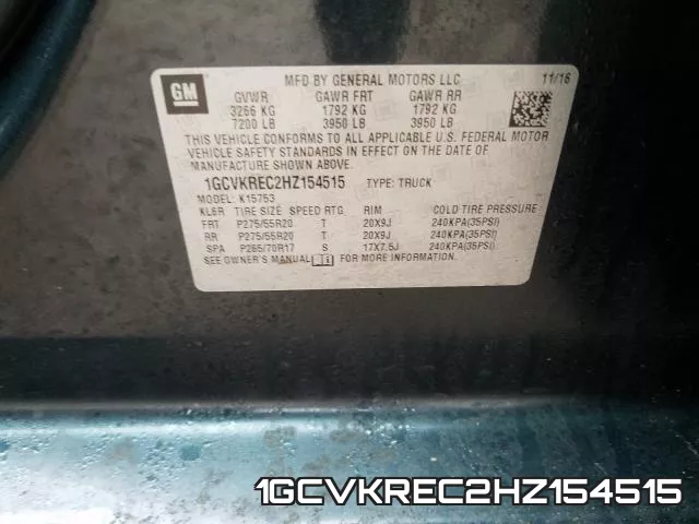 1GCVKREC2HZ154515 фото 2