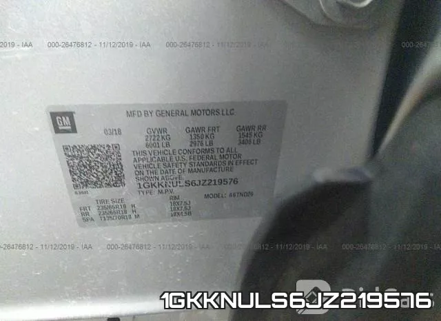 1GKKNULS6JZ219576 фото 10