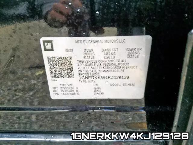 1GNERKKW4KJ129128 фото 2