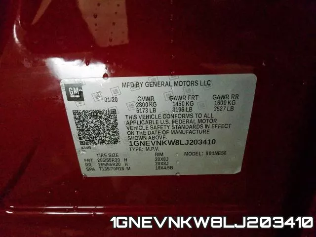 1GNEVNKW8LJ203410 фото 2