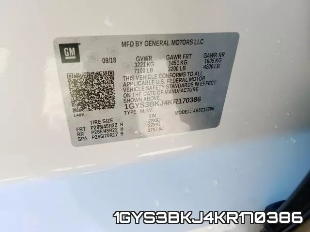 1GYS3BKJ4KR170386 фото 2