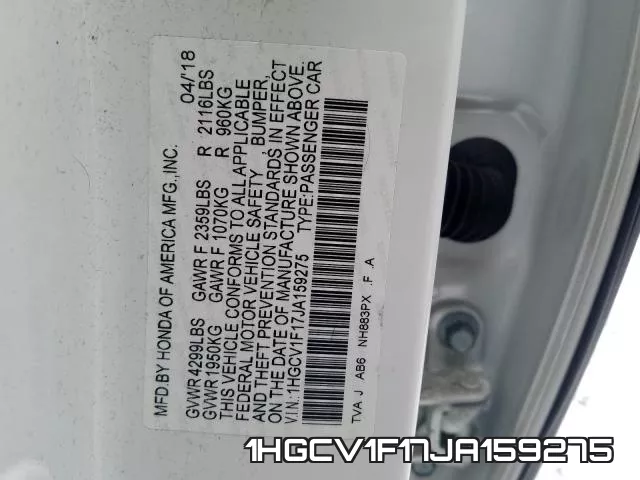 1HGCV1F17JA159275 фото 2