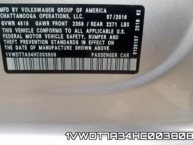 1VWDT7A34HC003808 фото 2