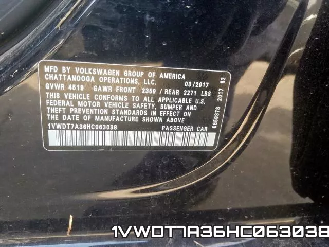 1VWDT7A36HC063038 фото 2
