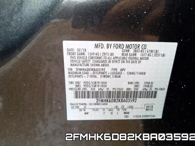 2FMHK6D82KBA03592 фото 2