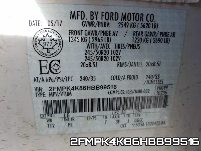 2FMPK4K86HBB99516 фото 2