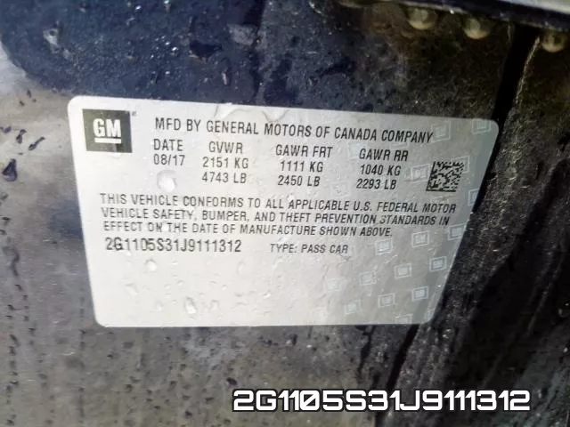 2G1105S31J9111312 фото 2