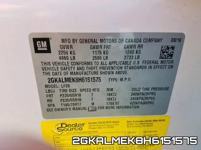 2GKALMEK8H6151575 фото 2