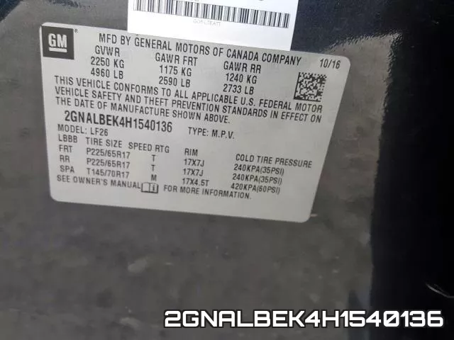 2GNALBEK4H1540136 фото 2