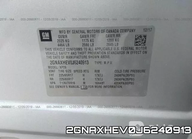 2GNAXHEV0J6240913 фото 10