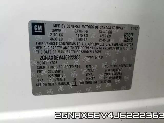 2GNAXSEV4J6222363 фото 2